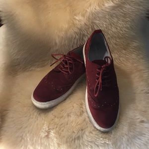 Geox red suede sneakers sz 40